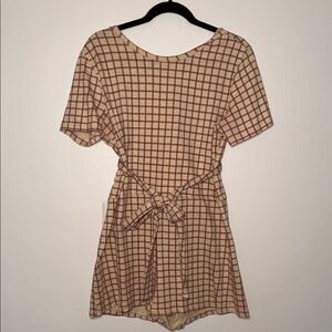Zara Red and Cream Checkered Dress